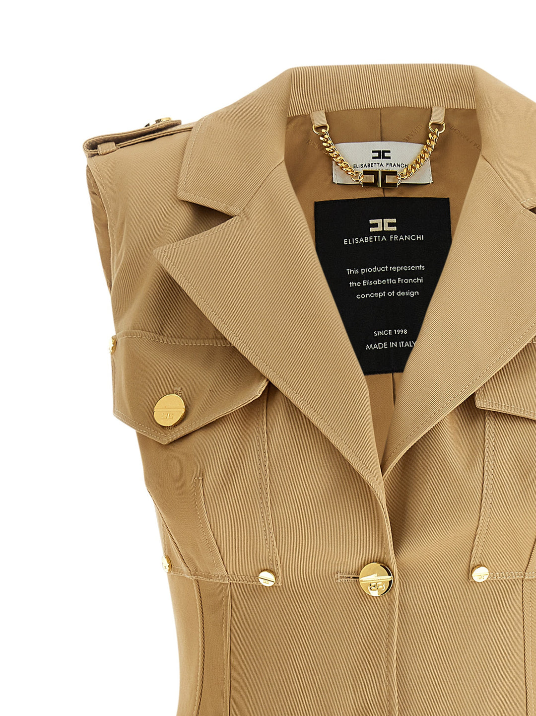 Elisabetta Franchi Double-Breasted Dress Abiti - Beige | a863d49a593a122373ddb3d1a5c757e720456181