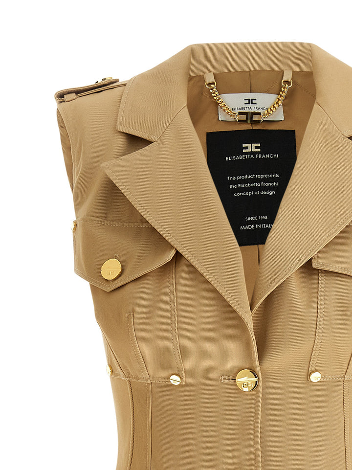 Elisabetta Franchi Double-Breasted Dress Abiti - Beige | a863d49a593a122373ddb3d1a5c757e720456181