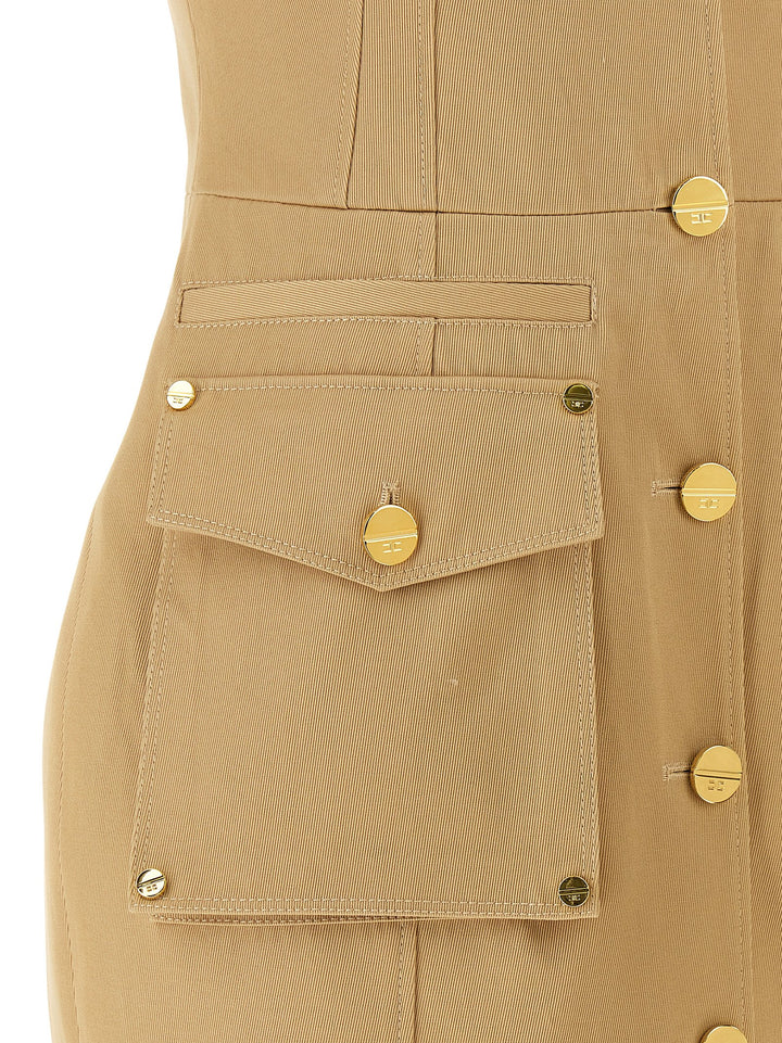 Elisabetta Franchi Double-Breasted Dress Abiti - Beige | e49c680ceeec6e7f6e1d40df148f8288b63a3ad8