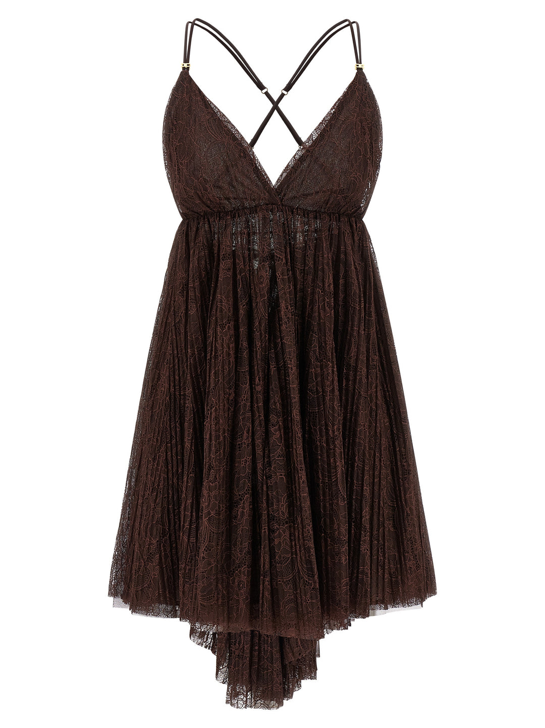 Elisabetta Franchi Lace Mini Dress Abiti - Marrone | 7d23e61910d261b1107a1c35c2f8a0a17843cd2f