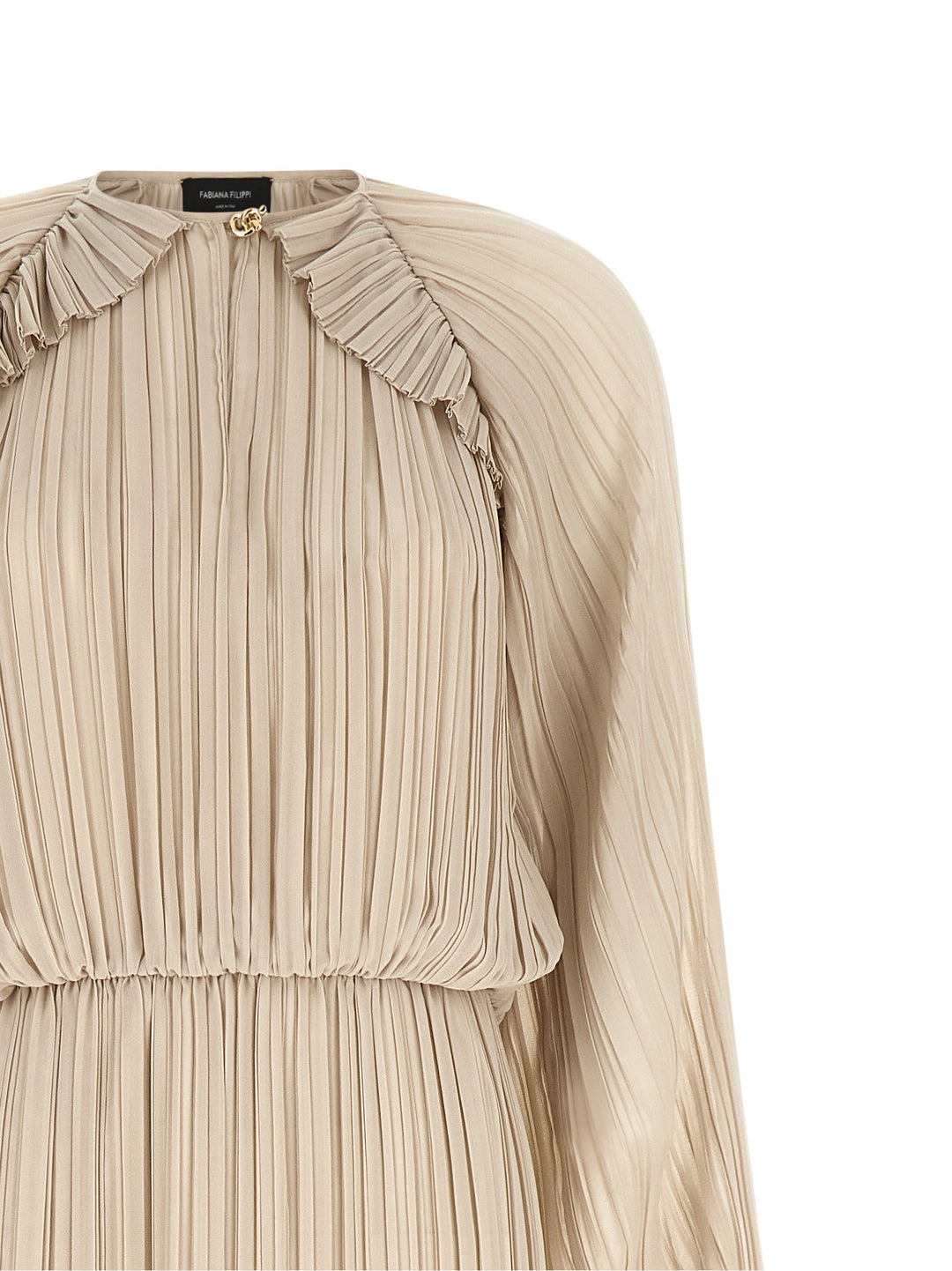 Fabiana Filippi Long Pleated Dress Abiti - Beige | 68df38536e92eddf631d858f3c3450f9b6cd2e85