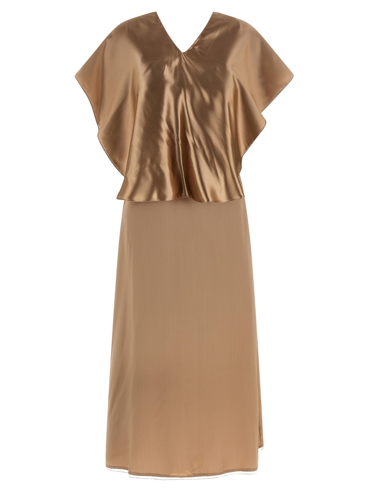 Fabiana Filippi Dress With Cape Abiti - Beige | cdb3e951e1197c3371da8c04a9567bc95366cf7f