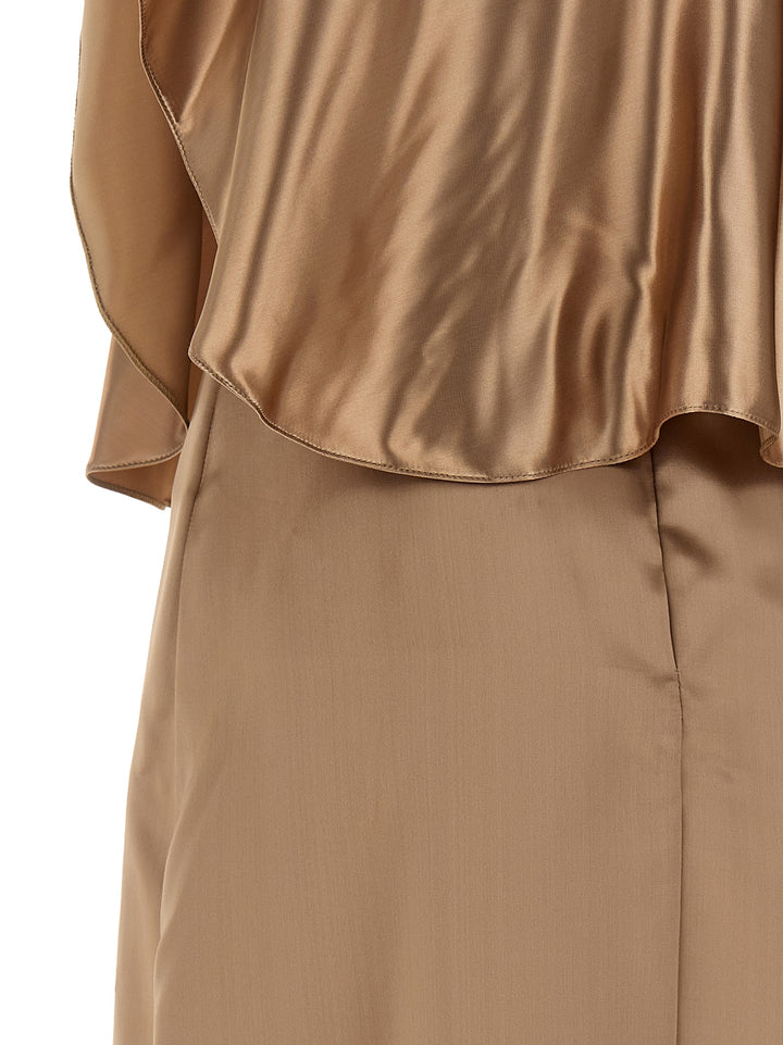 Fabiana Filippi Dress With Cape Abiti - Beige | ab3ea4a53a7066d01317d1754d885c674536247c