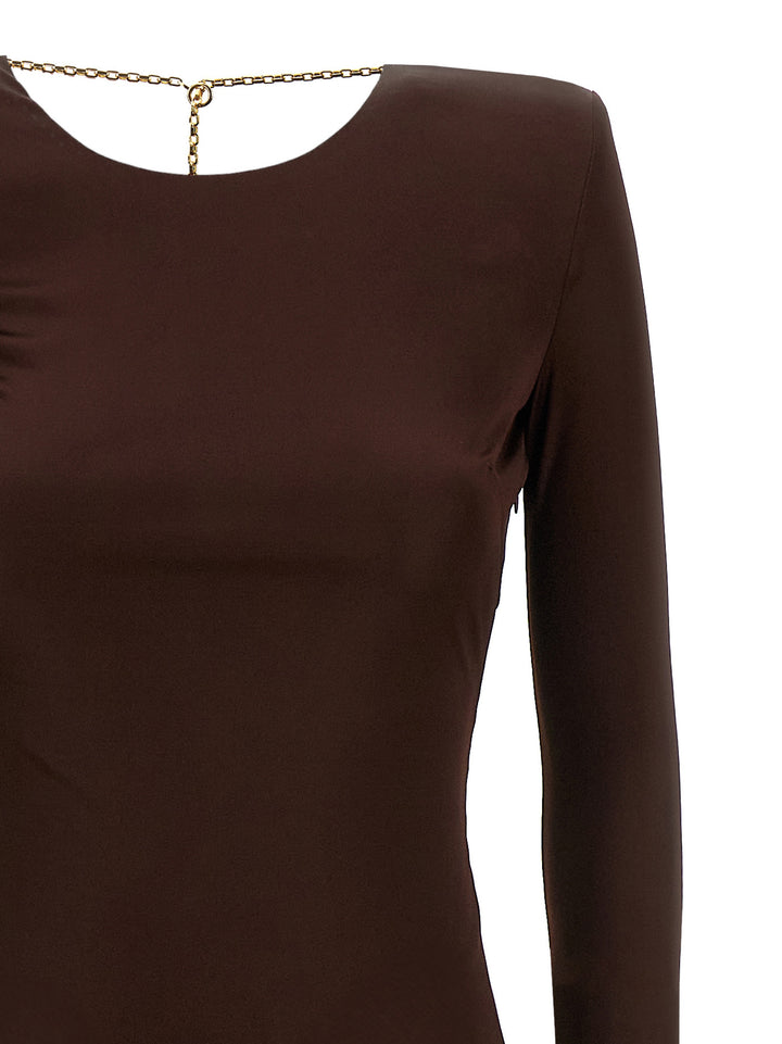 Elisabetta Franchi Chain Dress Abiti - Marrone | d3128ce6fce8be62e8b0212b9ed73aa64276e548