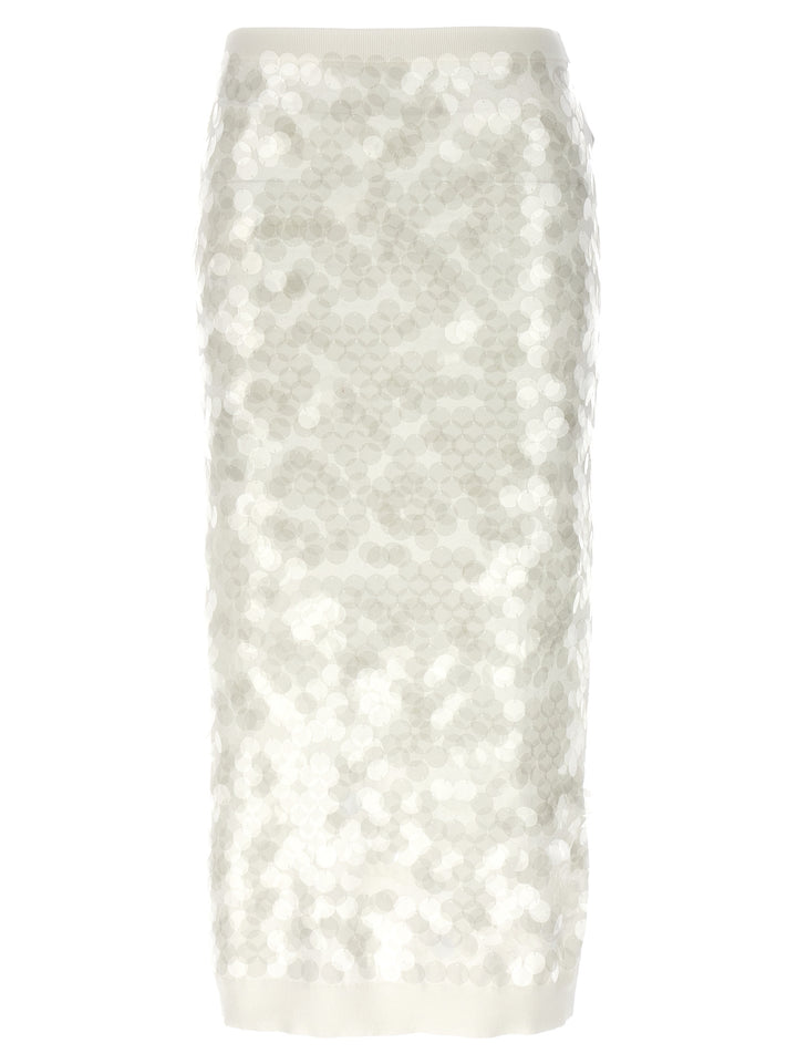 Sequin Knitted Skirt Gonne Bianco
