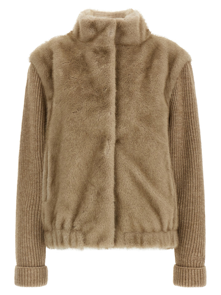 Mc2 Saint Barth Faux  Bomber Jacket Pellicce - Beige | db64c1d5f6806d30fe973f233c29a4cc7b73b77f