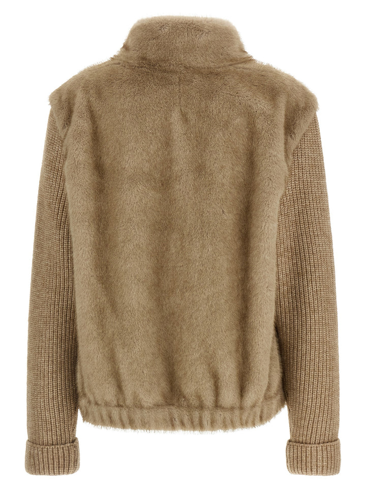 Mc2 Saint Barth Faux  Bomber Jacket Pellicce - Beige | 6e987239a6b9ac26d42777fcb9b1ec3f0b5dc345