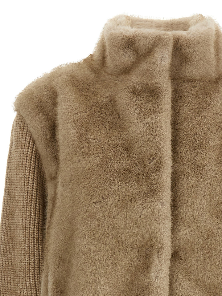 Mc2 Saint Barth Faux  Bomber Jacket Pellicce - Beige | 7859dd6258f89cf62cd99b39a56934dd70dcbb85