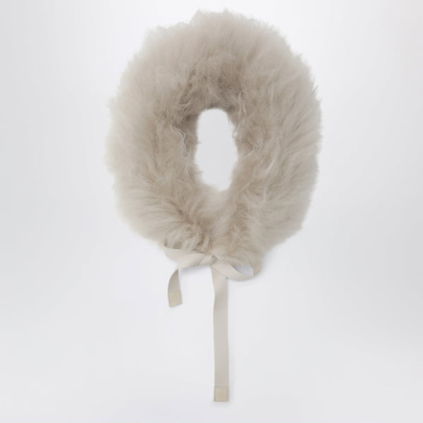 Shearling-Kragen elfenbeinfarben