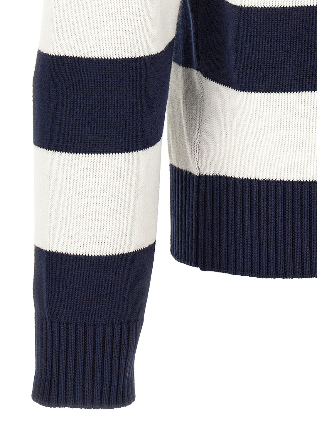 Lacoste Striped Pulover With Polo Collar Maglioni - Bianco | eb374ccc570bb354a0099d683e37d677cc536008