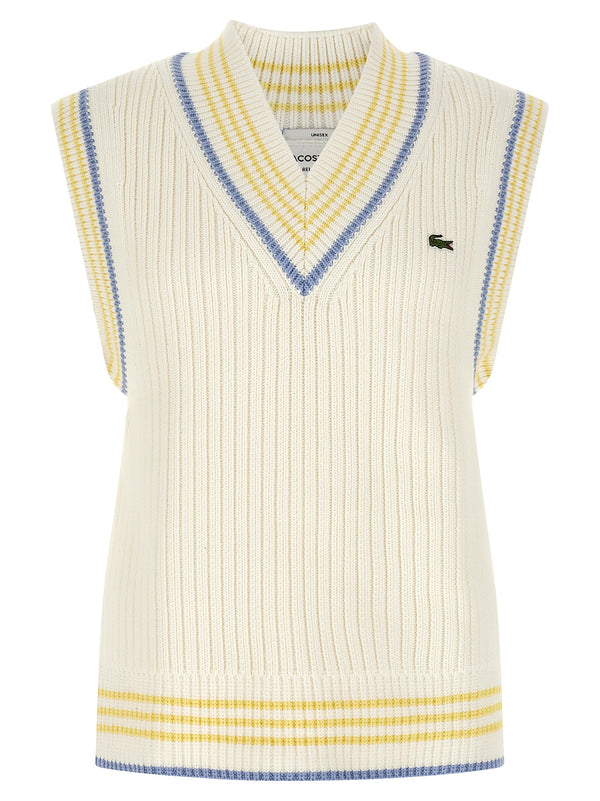 Thick Knit Vest Gilet Bianco