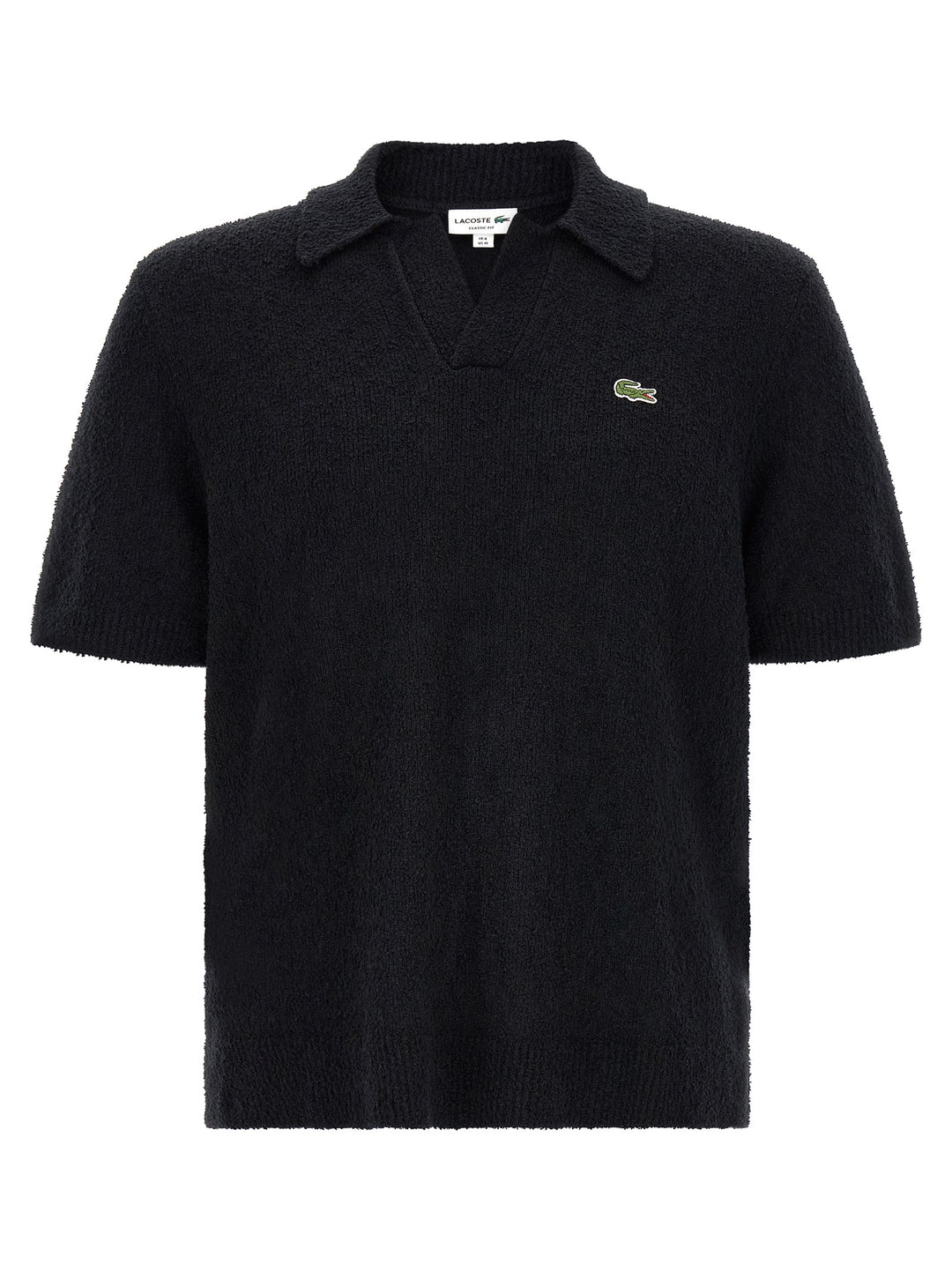 Lacoste Bouclé Knitted  Shirt Polo - Nero | 5a5aa4952163ef2d128a4168c89d7be43a0b2db6