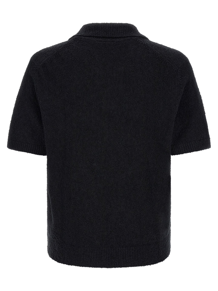 Lacoste Bouclé Knitted  Shirt Polo - Nero | 0ba43b9cb39517361de90f72706e70254a7826ff