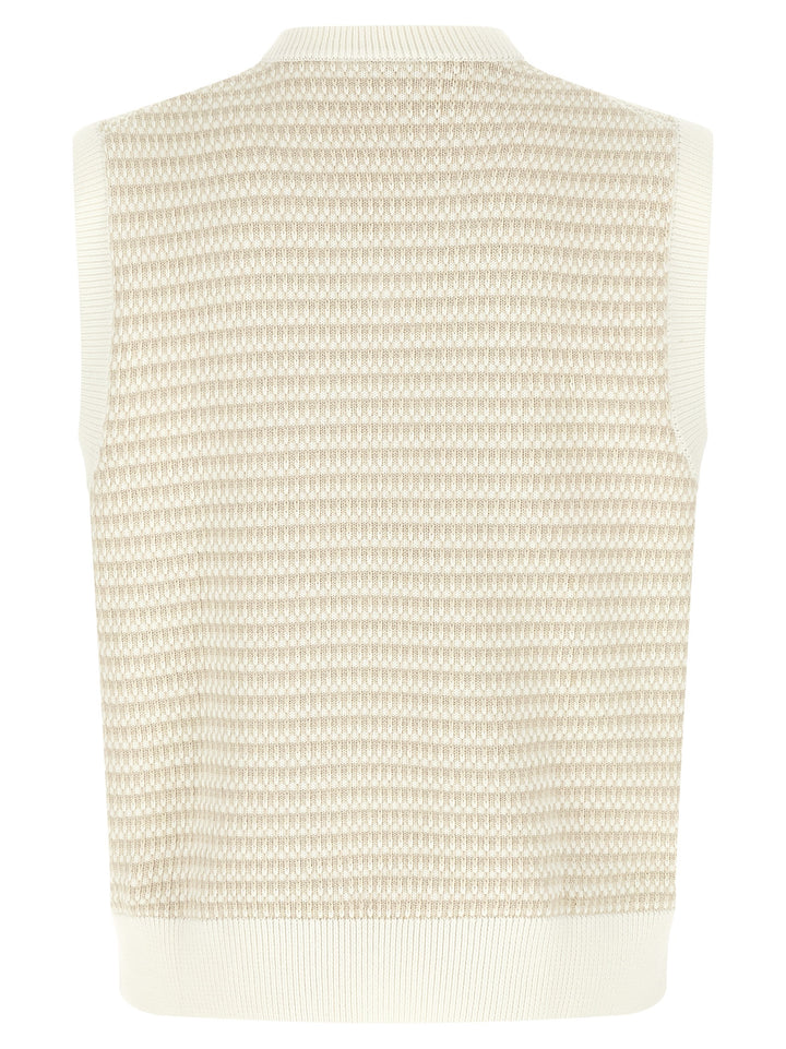 Lacoste Knit Vest Gilet - Beige | 3718aa2c59712bc43ed7319945e1791be6c1819b