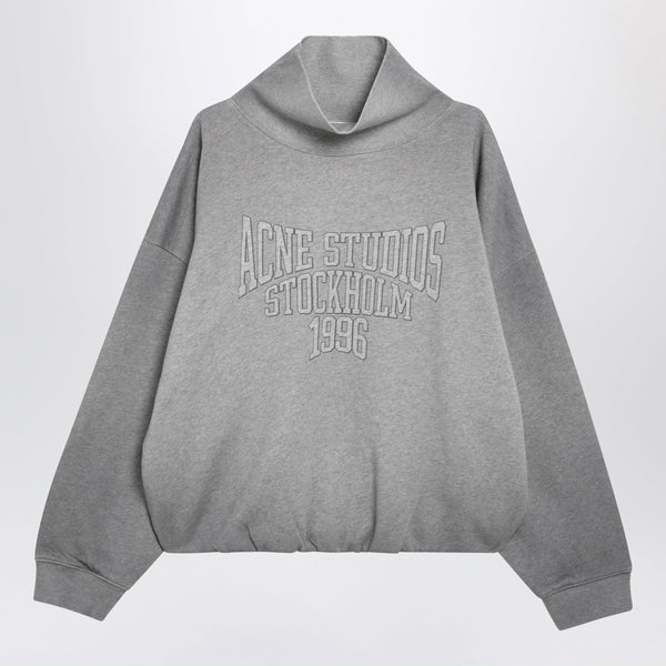 Mélange Gray Fleece Sweatshirt With Logo