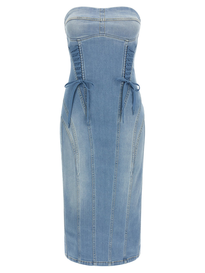 Elisabetta Franchi Denim Dress Abiti - Celeste | e219eb24765008f1ee71aebd3266b0722891621b
