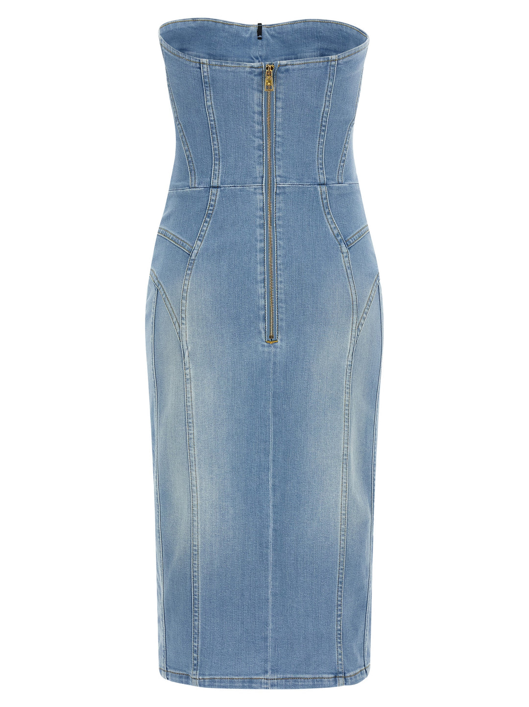 Elisabetta Franchi Denim Dress Abiti - Celeste | 6d1a767d07566c0afe662708a60c83902c004eae