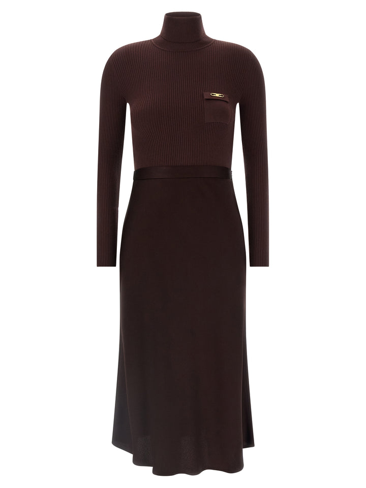 Elisabetta Franchi Turtleneck Dress Abiti - Bordeaux | 24aab8381fd16b5e9ff8ffe75140ea0cf157ec24