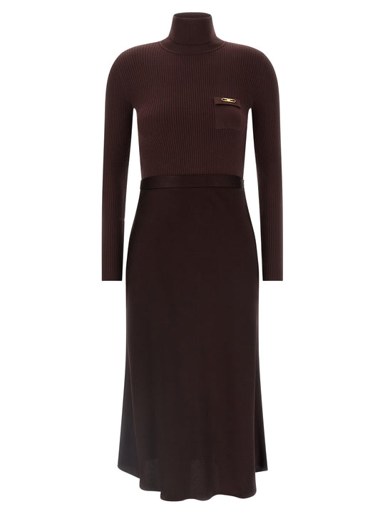 Turtleneck Dress Abiti Bordeaux