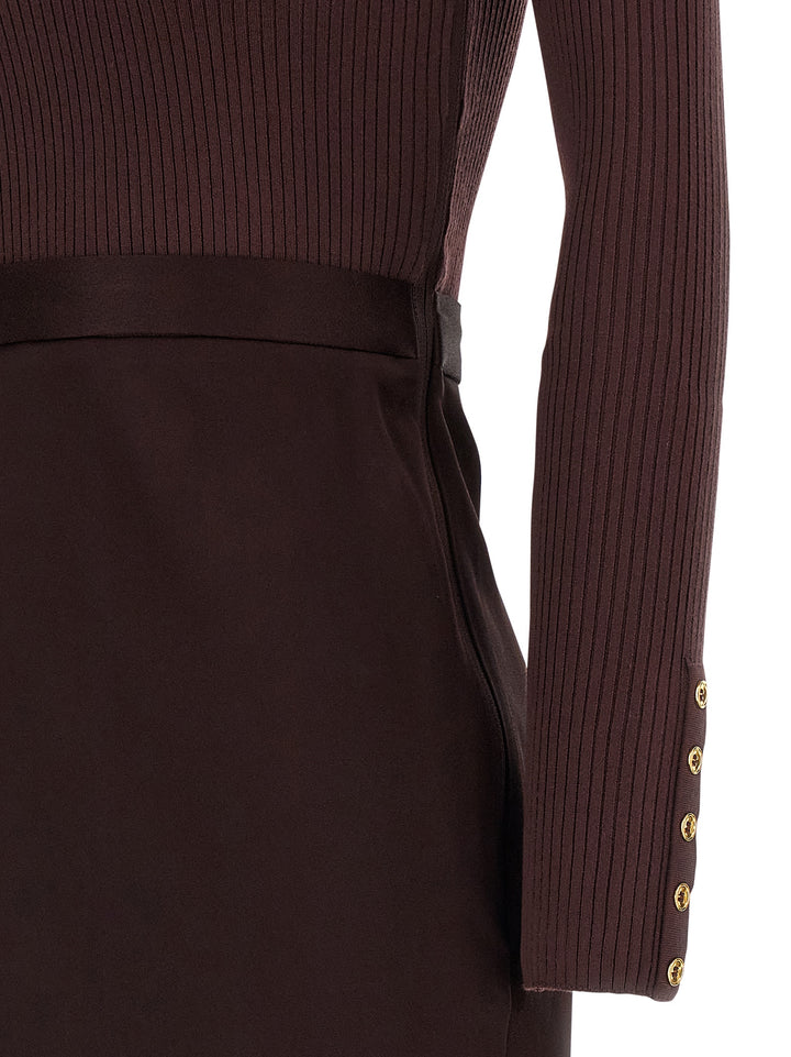 Elisabetta Franchi Turtleneck Dress Abiti - Bordeaux | ca03f331d29820aee277b1107b61594d3b59a9c3