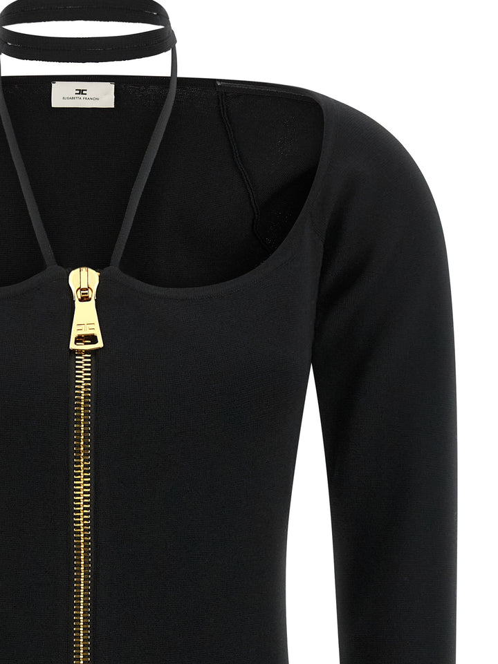 Elisabetta Franchi Fabric Stitch Knit Dress Abiti - Nero | eebacc89a61689167f6ae4657d0892aef013ccea