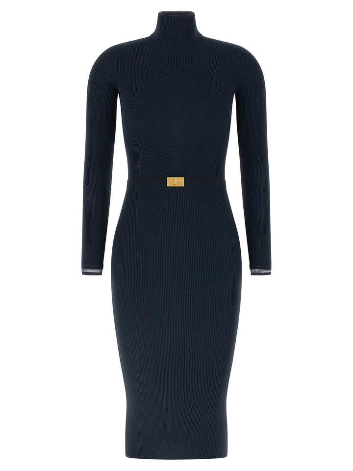 Elisabetta Franchi Logo Belt Dress Abiti - Blu | 63bf45f3ec0eb16a2fe6800f01a49d01c268e69f