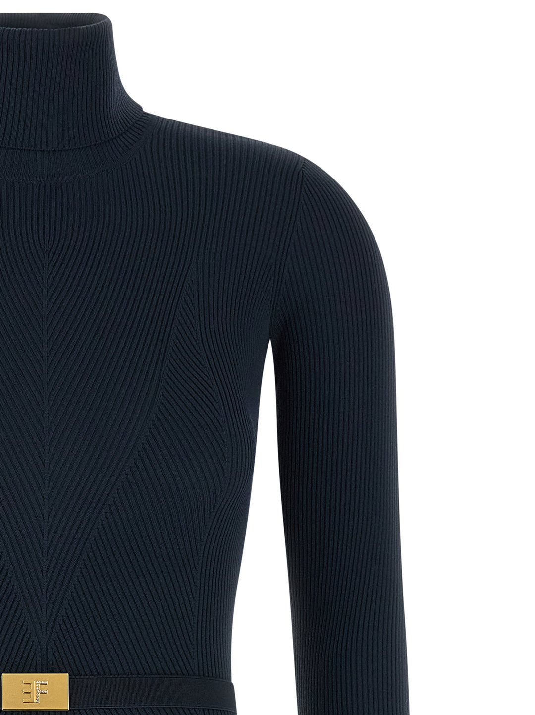 Elisabetta Franchi Logo Belt Dress Abiti - Blu | 94392886a55d51fc683b99e8f41698211790eecb