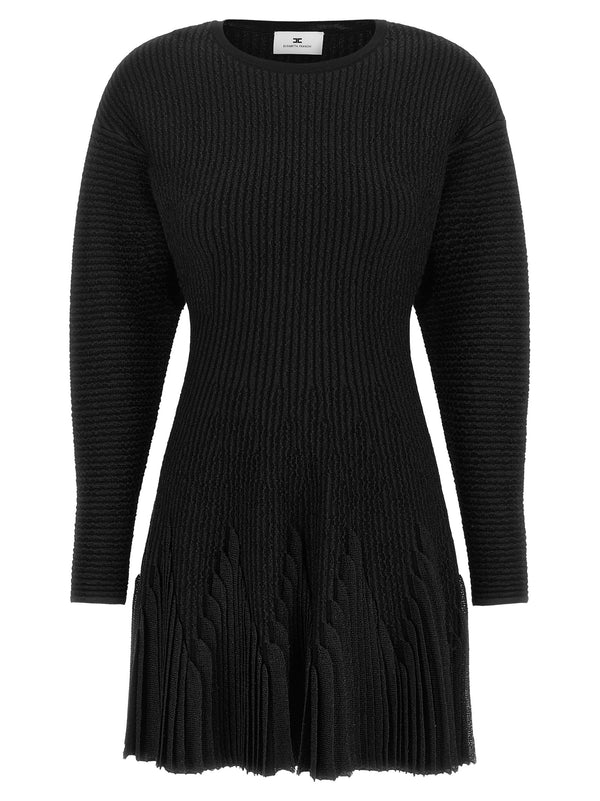 Knitted Pleated Dress Abiti Nero