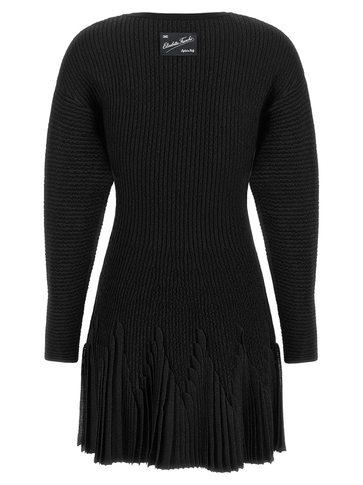 Elisabetta Franchi Knitted Pleated Dress Abiti - Nero | 63204f7cae5ca698102e61c7879dc4447d3d3ebf