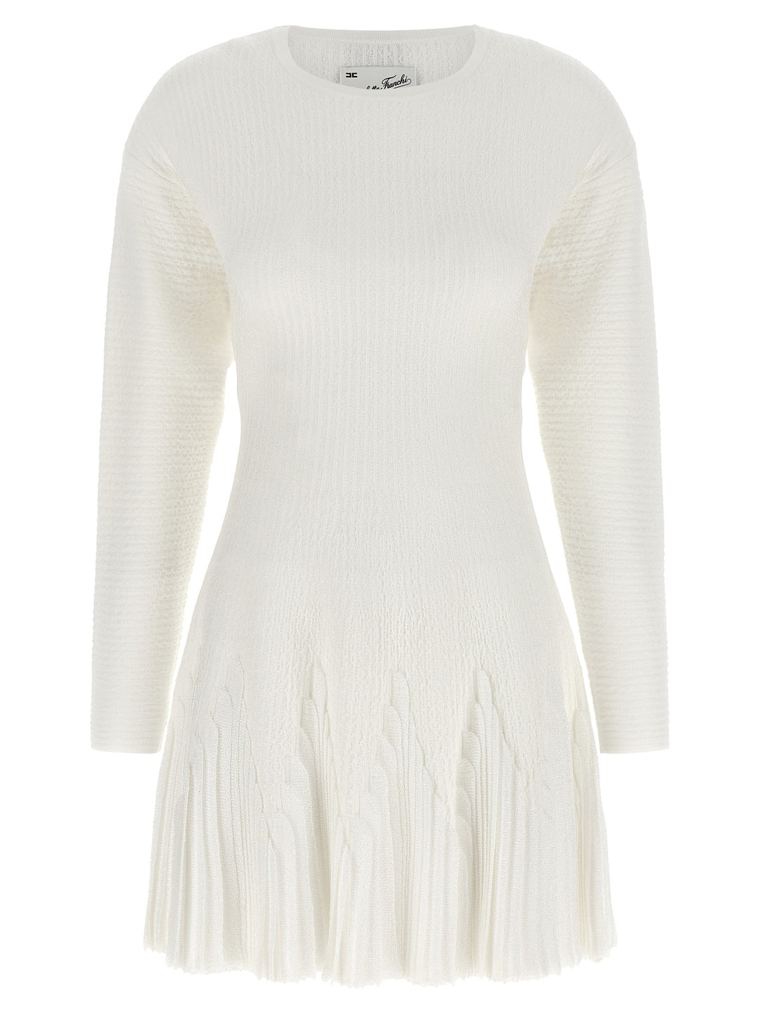 Elisabetta Franchi Knitted Pleated Dress Abiti - Bianco | e88325cd99ed2074633f24757c57b161b38bb596
