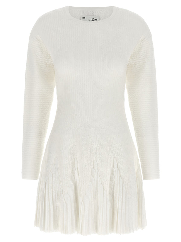 Knitted Pleated Dress Abiti Bianco