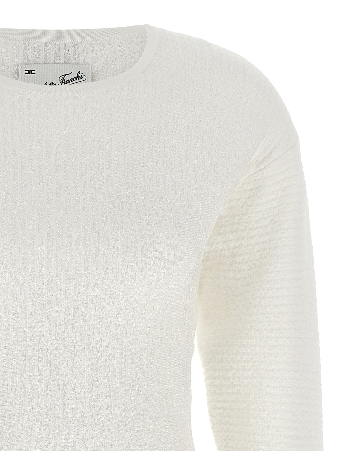 Elisabetta Franchi Knitted Pleated Dress Abiti - Bianco | 9305f5b372755760168f0fca60b16795416b3a10