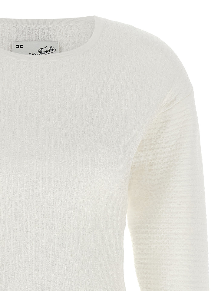 Elisabetta Franchi Knitted Pleated Dress Abiti - Bianco | 9305f5b372755760168f0fca60b16795416b3a10