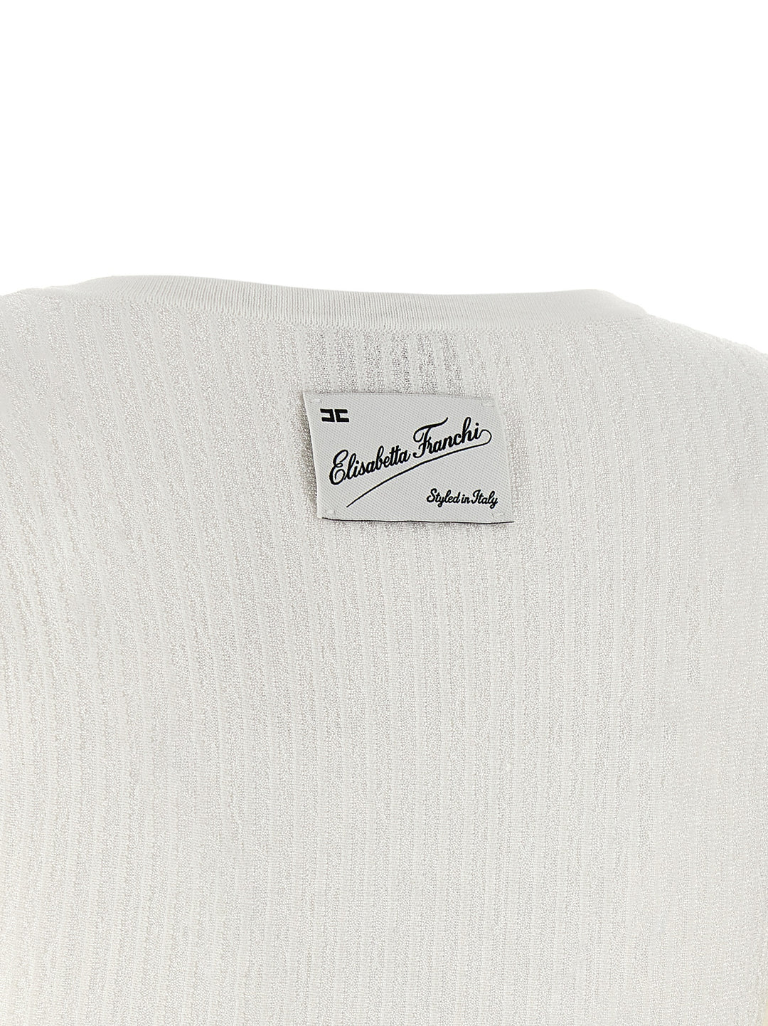 Elisabetta Franchi Knitted Pleated Dress Abiti - Bianco | 078bc283c5c6e18481f54ca5d5767a49387a6066