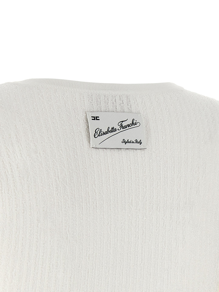 Elisabetta Franchi Knitted Pleated Dress Abiti - Bianco | 078bc283c5c6e18481f54ca5d5767a49387a6066