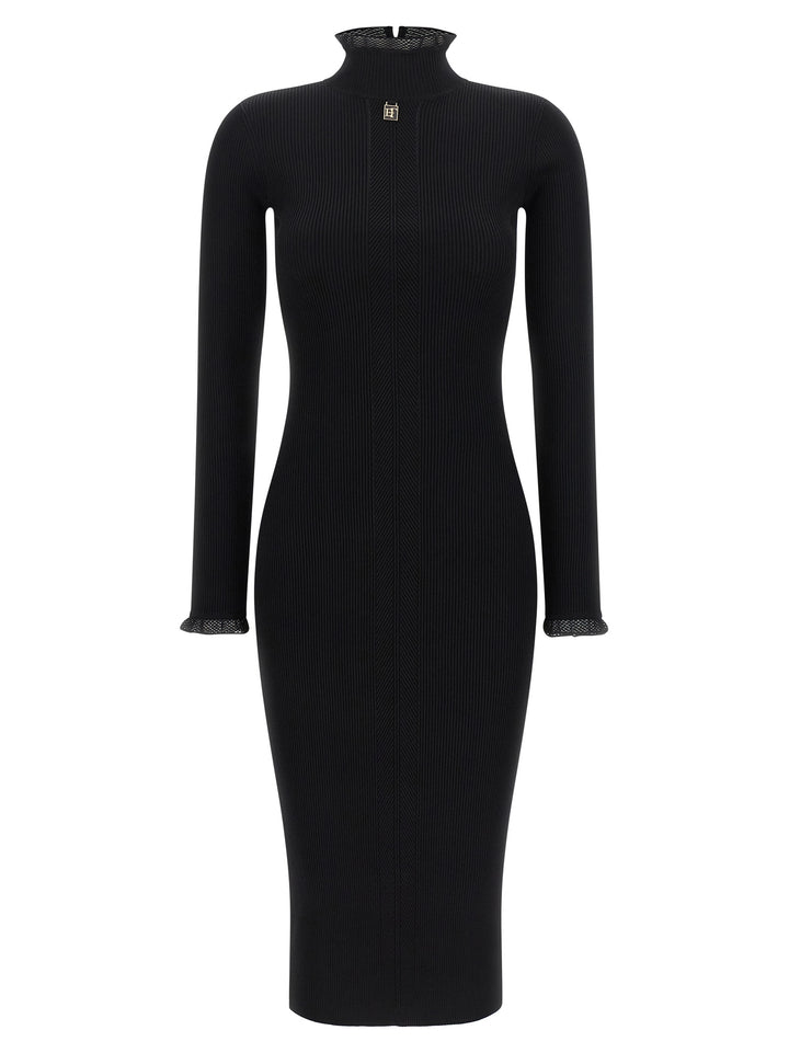Elisabetta Franchi Ribbed Knit Dress Abiti - Nero | ae7ad5775614d7c3b9b2df8d9865d90db6d6c5d7