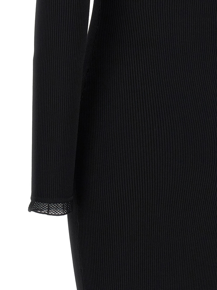 Elisabetta Franchi Ribbed Knit Dress Abiti - Nero | b8e2f73d0dbbc3ee0bf1f1b006a66305bc7f1b49