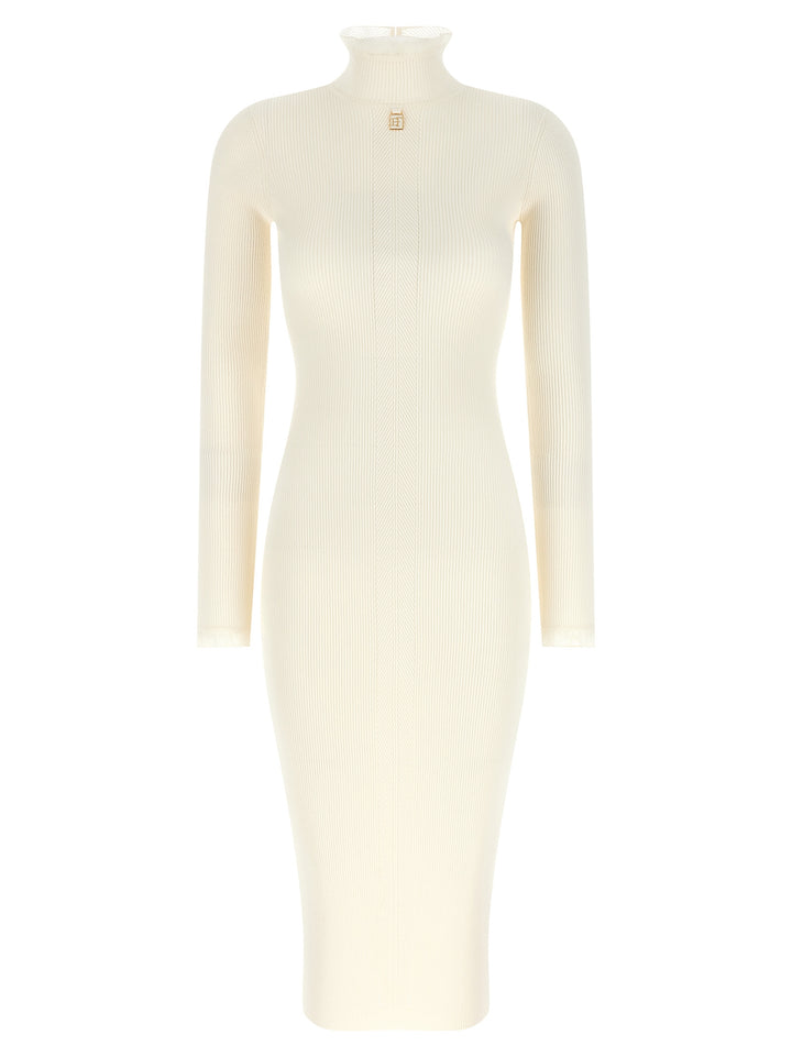 Elisabetta Franchi Ribbed Knit Dress Abiti - Bianco | 26a05bfc71dc406ddad14855006fff4e2f75f84c