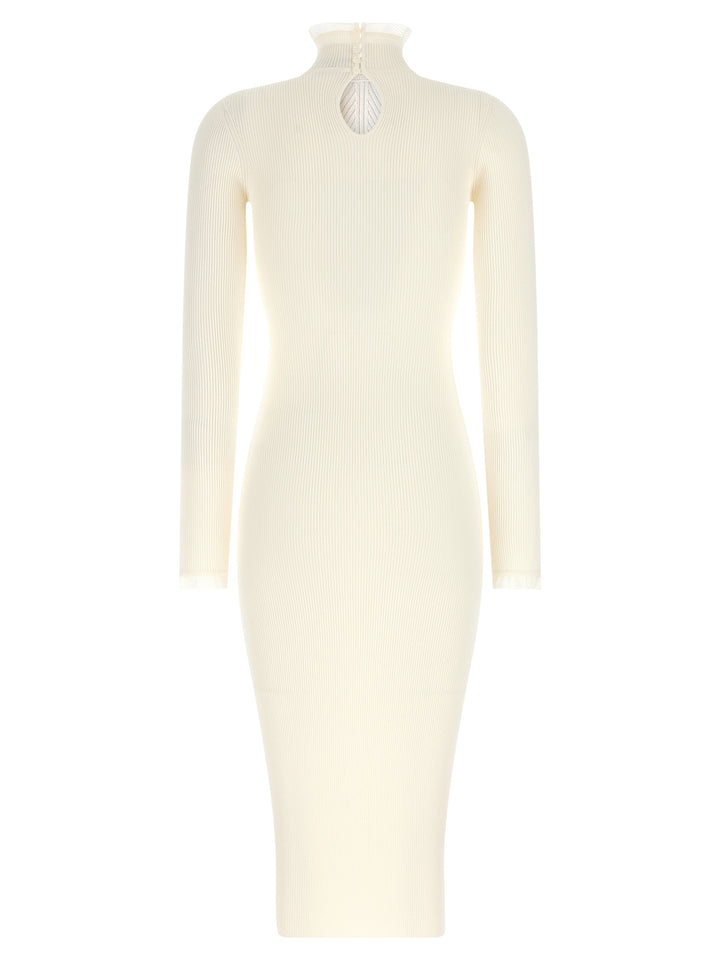 Elisabetta Franchi Ribbed Knit Dress Abiti - Bianco | bf93a7cd94070c94f1b87efdd6d9c3664cf4063c
