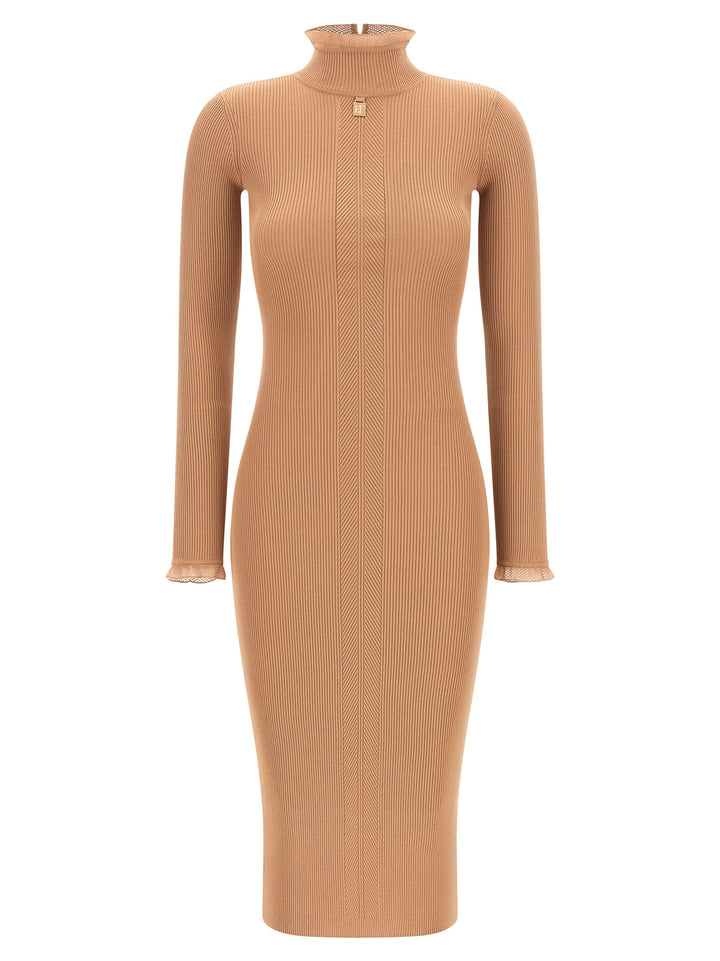 Elisabetta Franchi Ribbed Knit Dress Abiti - Beige | 691a15580cef8068fa099f1e6a3cd4aee85ada0a