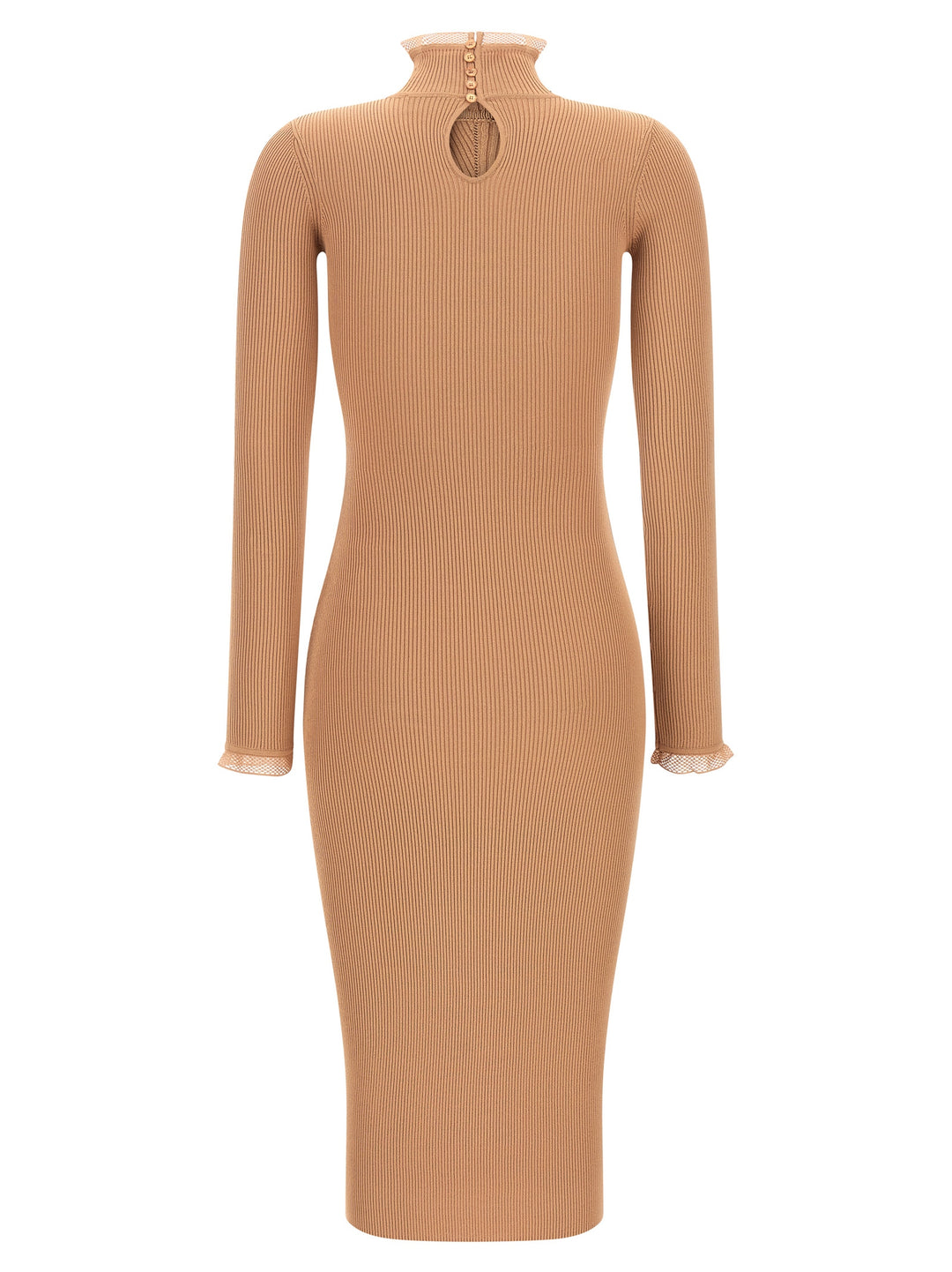 Elisabetta Franchi Ribbed Knit Dress Abiti - Beige | 89bccfe07db10f16ac74a2e5341a7e7b055c0261