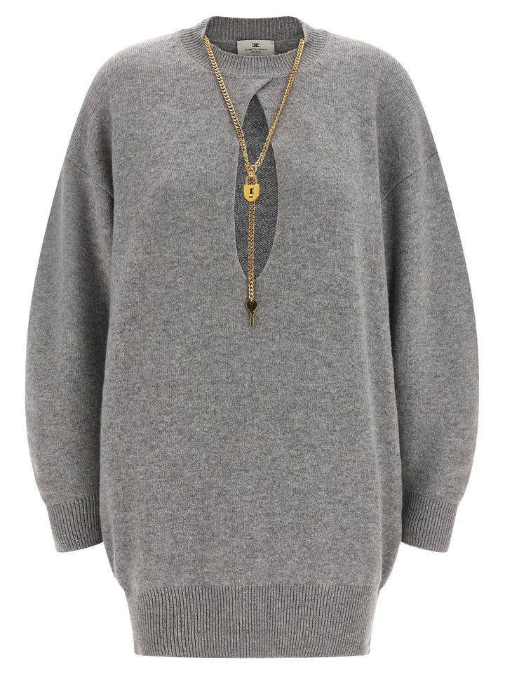 Elisabetta Franchi Necklace Dress Abiti - Grigio | 8b01ca94a9c947ab4c62f5e5f6955dfcc7fcd234