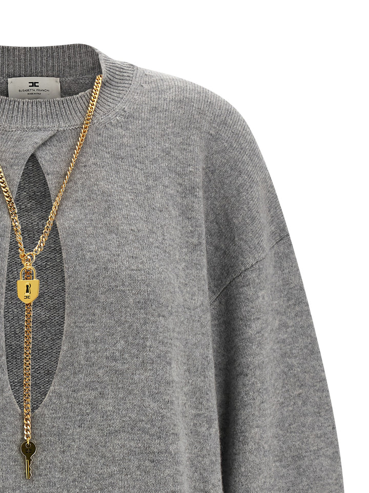 Elisabetta Franchi Necklace Dress Abiti - Grigio | 21f70c517894089c9e1e50a31740e89ead169b7c