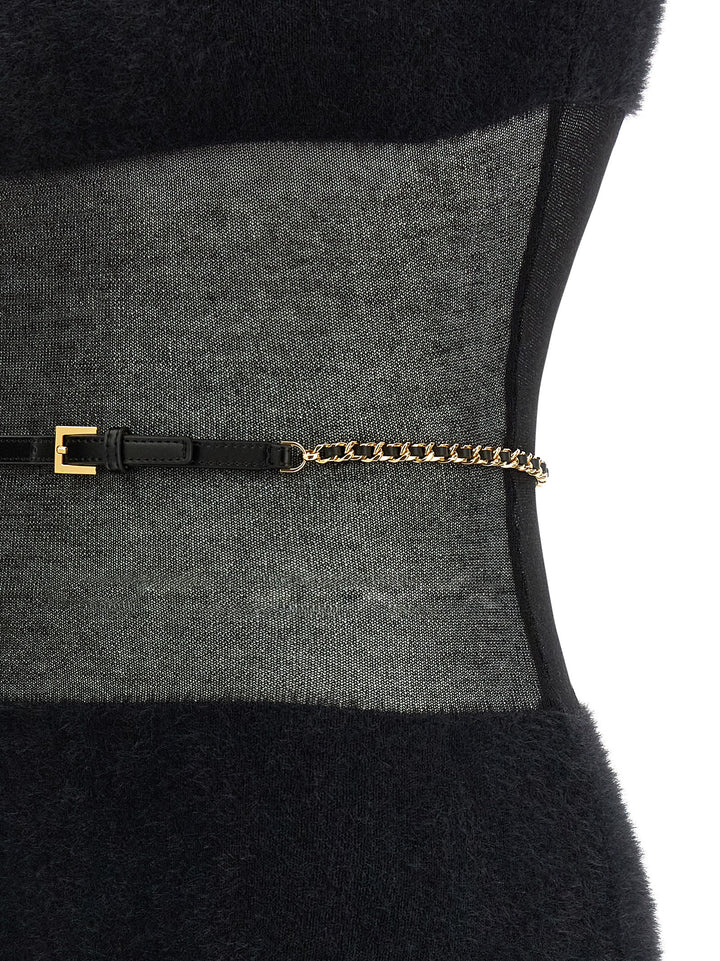 Elisabetta Franchi Gauze Insert Dress Abiti - Nero | 4bd610d47b9b5d1b013a1a862a25701af8ca77de