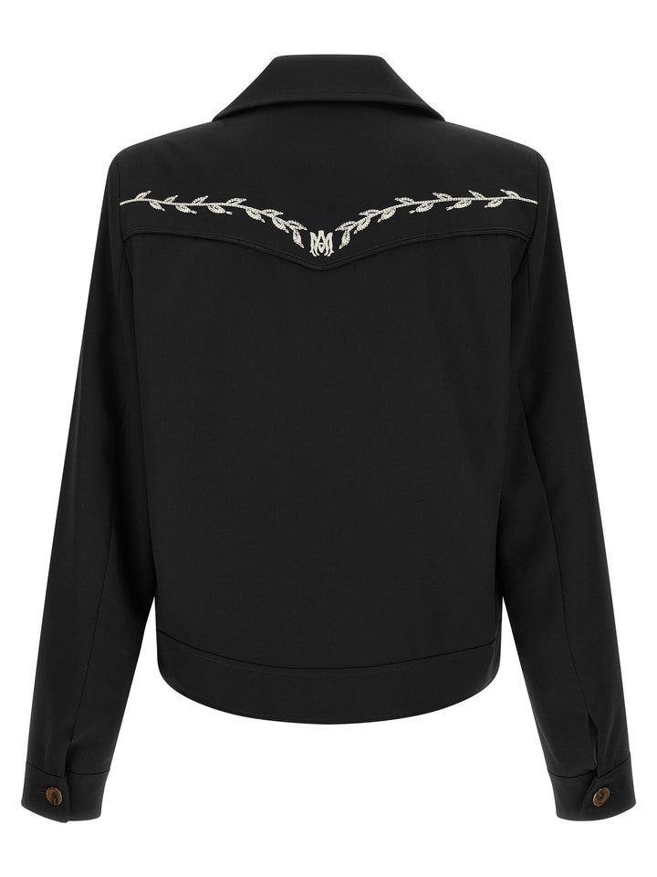 Amiri Western Jacket With Embroideries Puffer Jackets - Nero | d7b94a3d305c497d3d6fea2dccffa5ddcfd97918