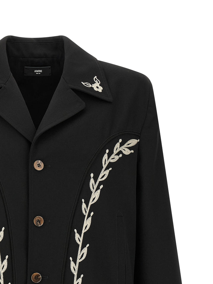 Amiri Western Jacket With Embroideries Puffer Jackets - Nero | d2ff0dc002fba54f05771356069037bfbc95d29e