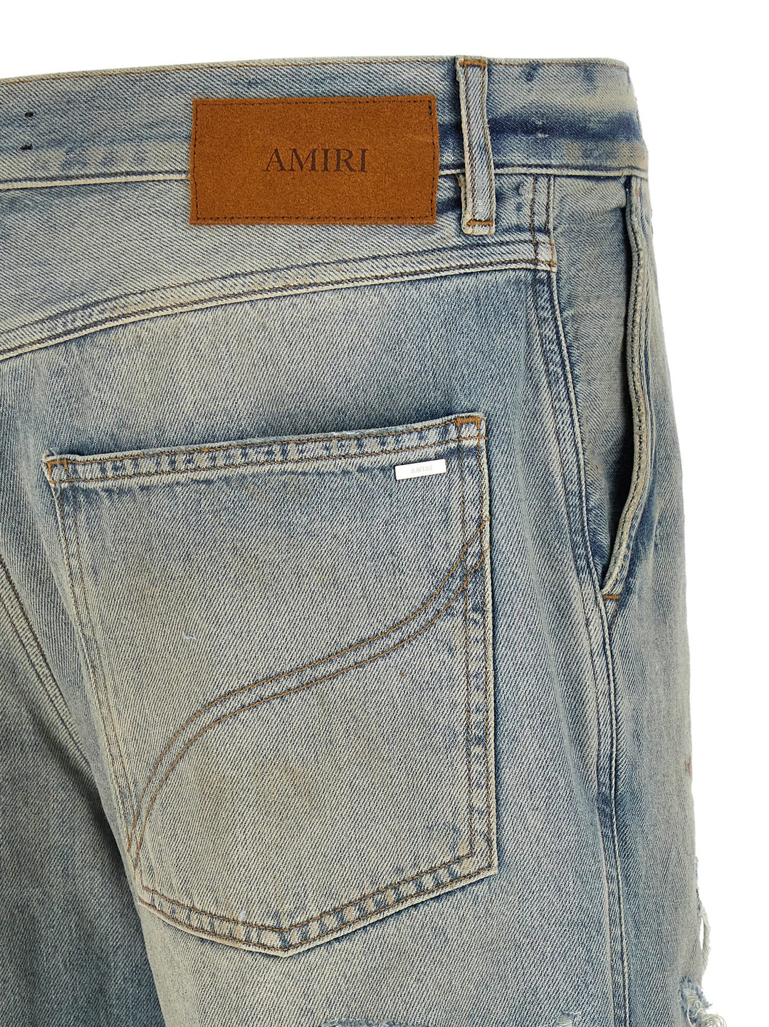 Amiri Checkered Repair Bootcut Jeans - Blu | 3d04841c6aee633fcc8e56533bd9a4f5f0d598fe
