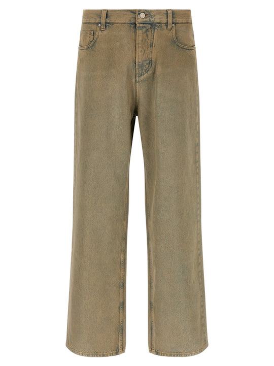 Wide Leg Jeans Beige