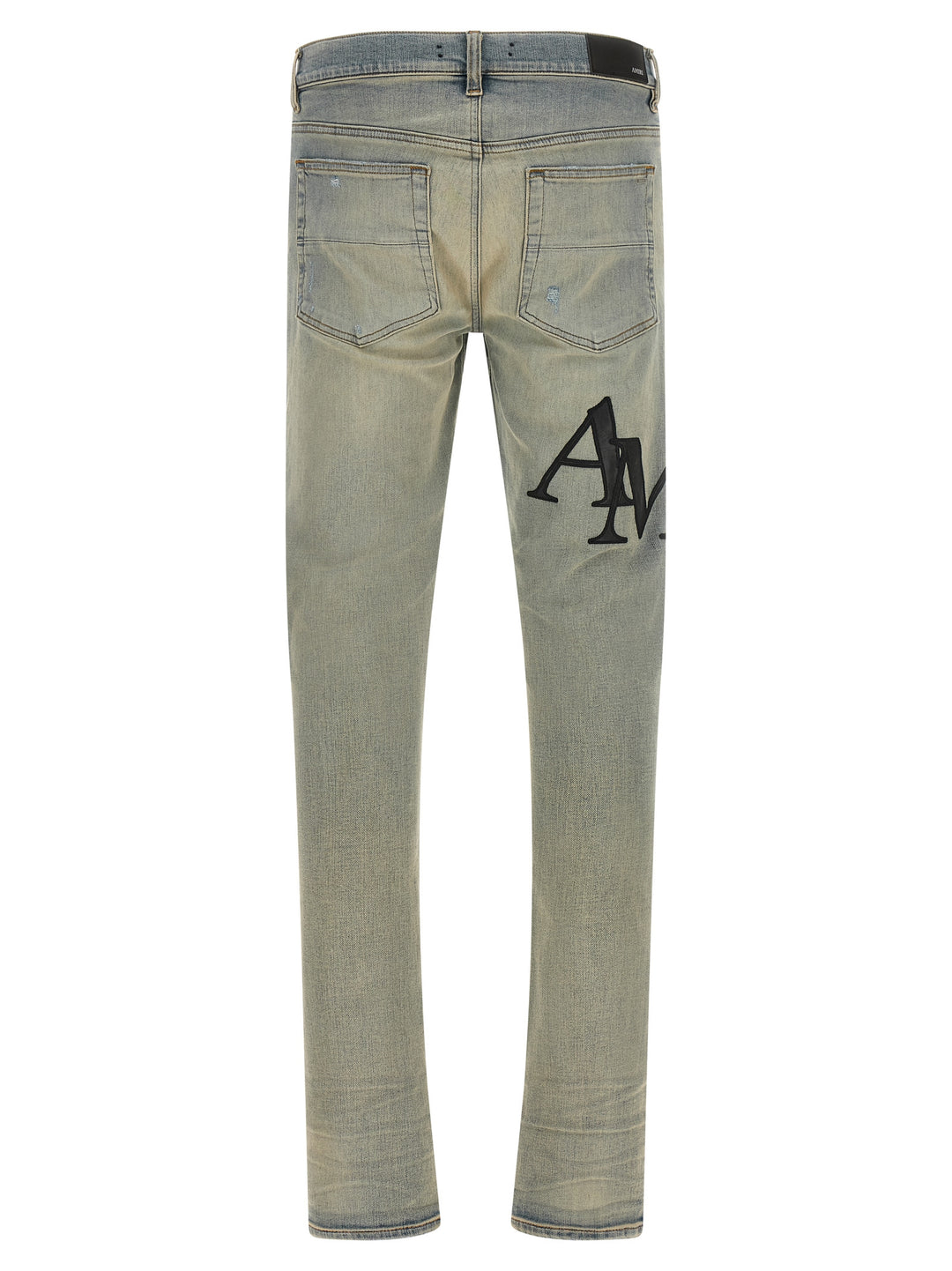 Amiri Staggered Logo Jeans - Celeste | 5f47352c364ffdbe7832100c5e284a771b93086a