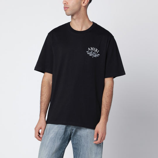 Black Cotton T-Shirt With Logo Print